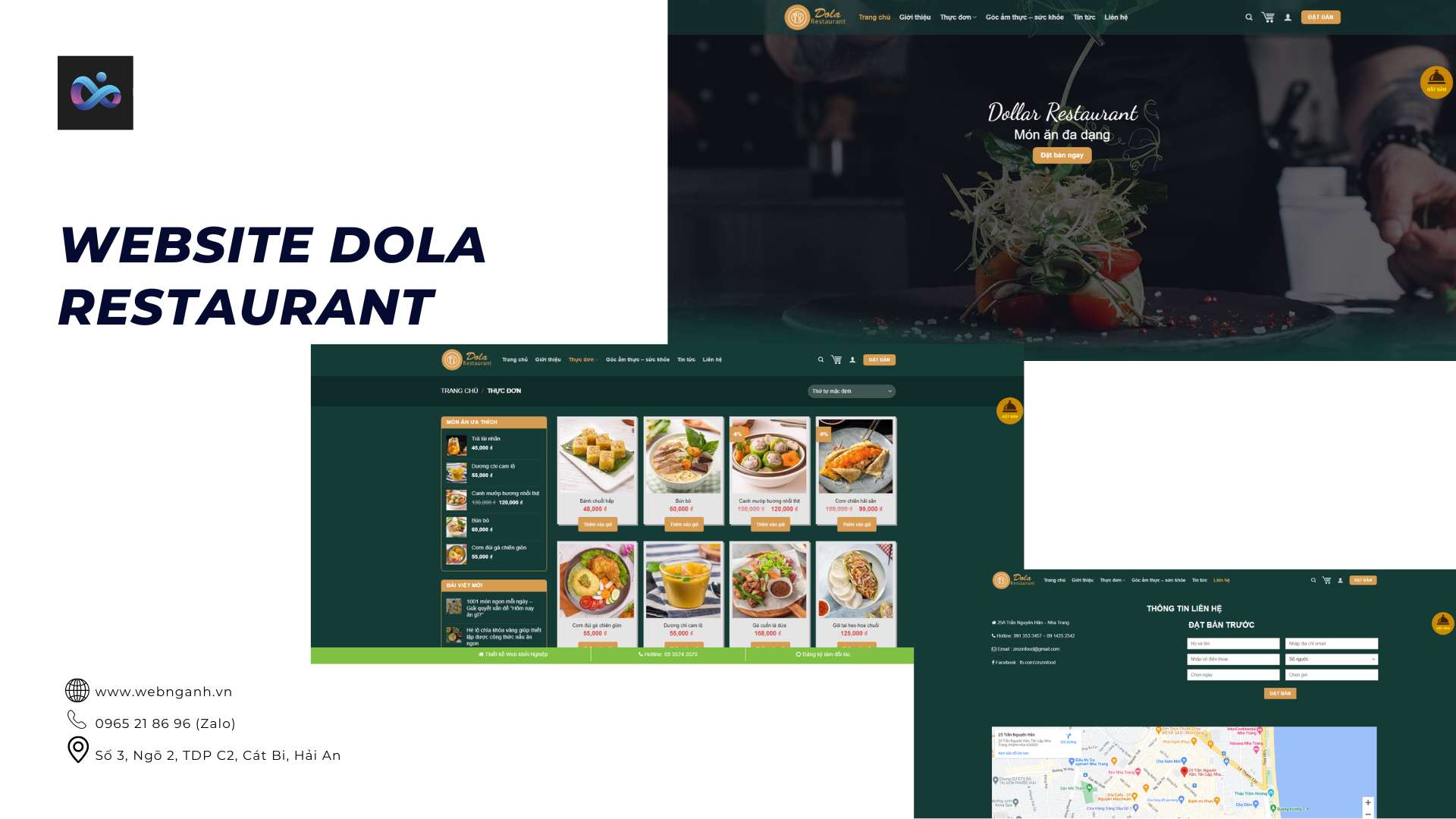Mẫu website Dola Restaurant