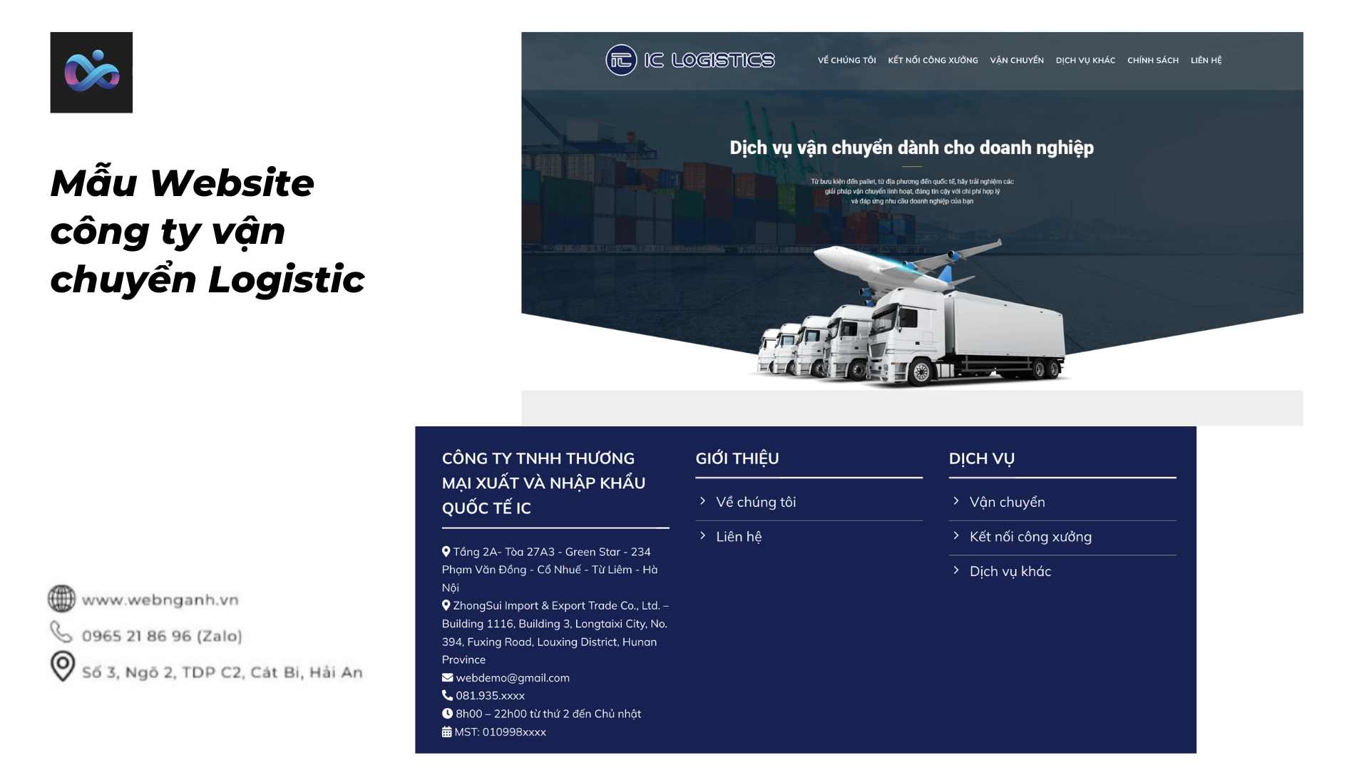Mẫu Website công ty vận chuyển Logistic