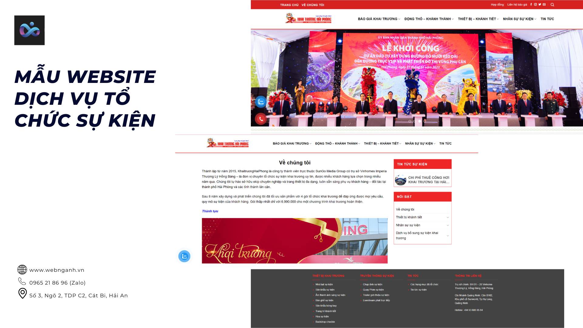 Mẫu website Giới thiệu dịch vụ tổ chức sự kiện