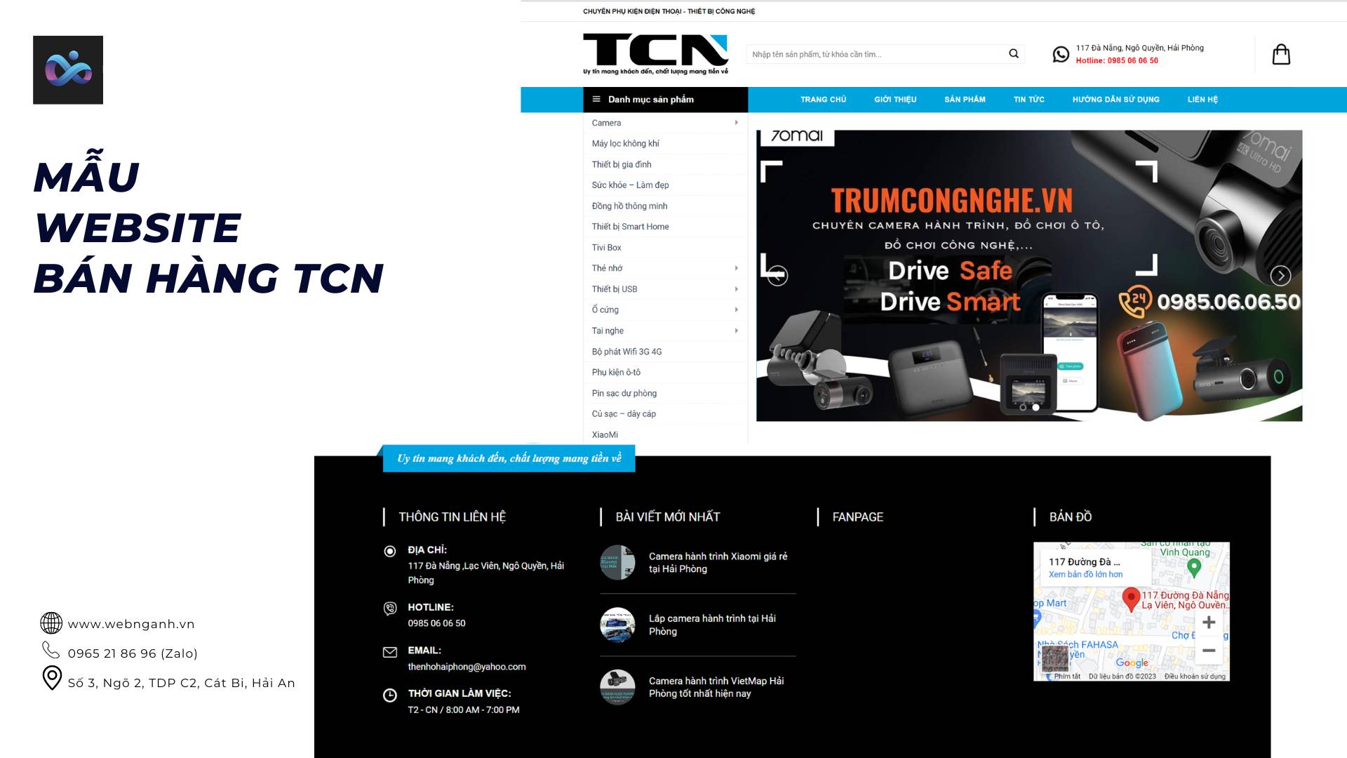 Mẫu website bán hàng đồ điện tử TCN