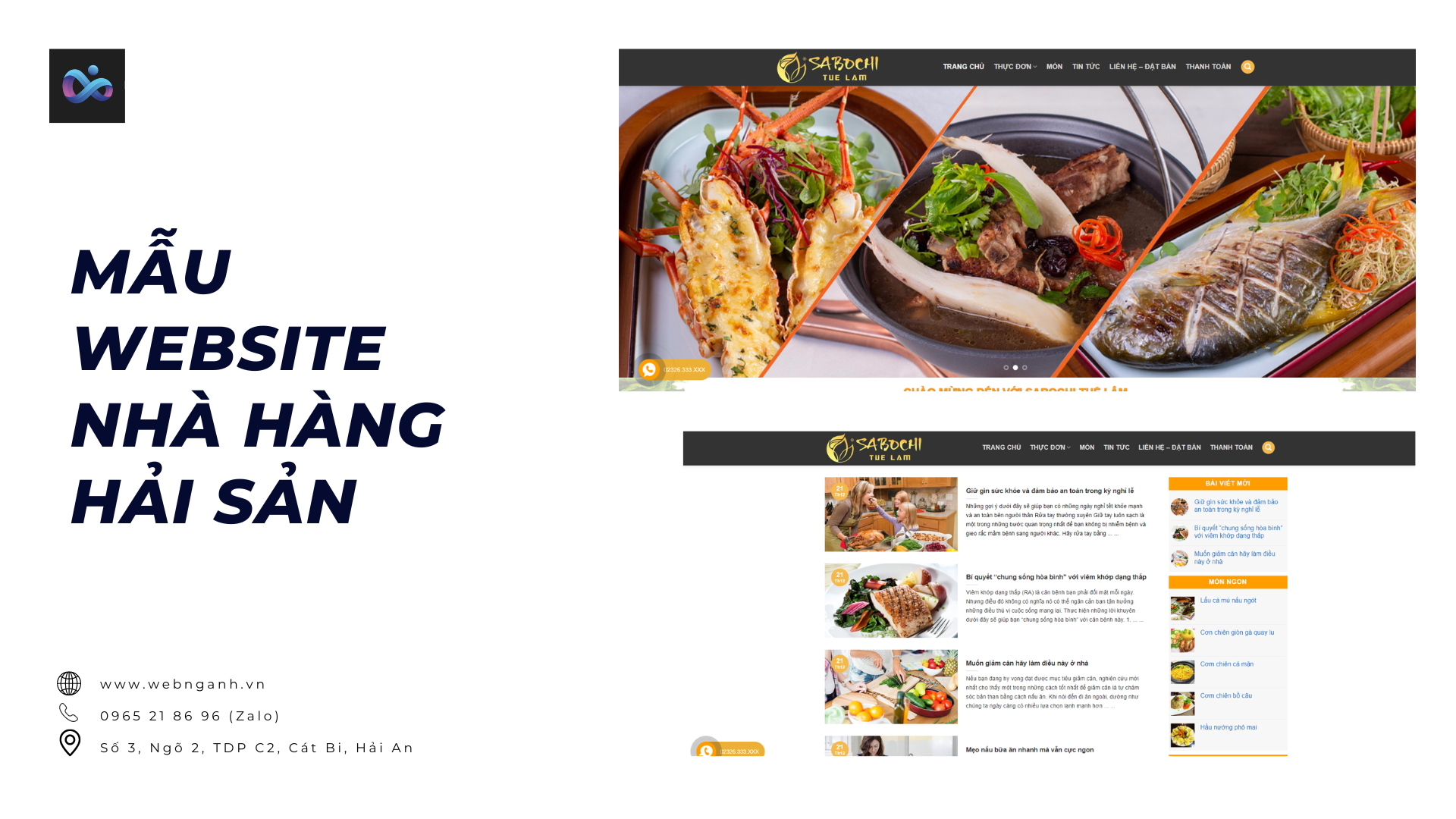 Mẫu website nhà hàng hải sản