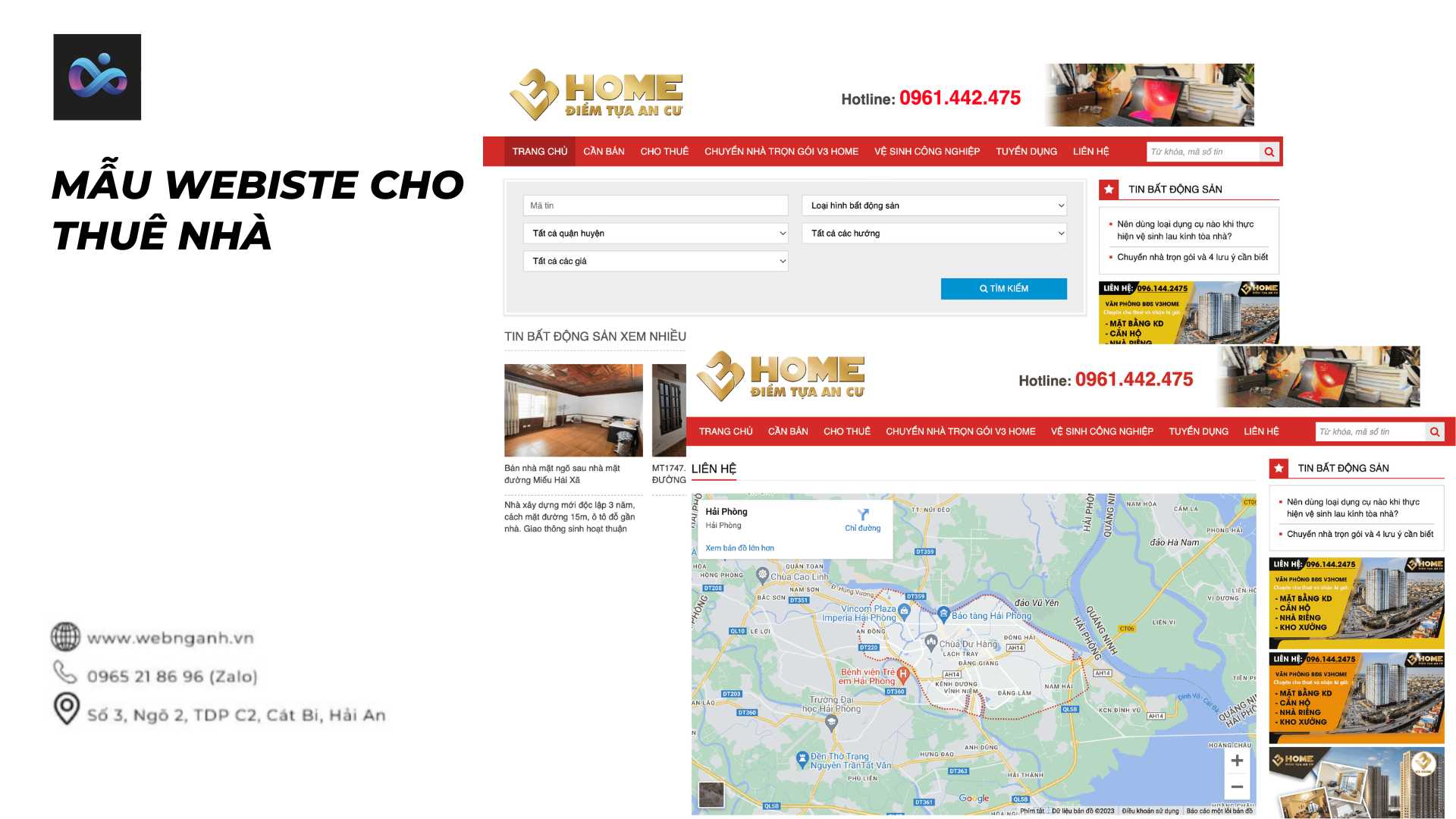 Mẫu Website cho thuê nhà