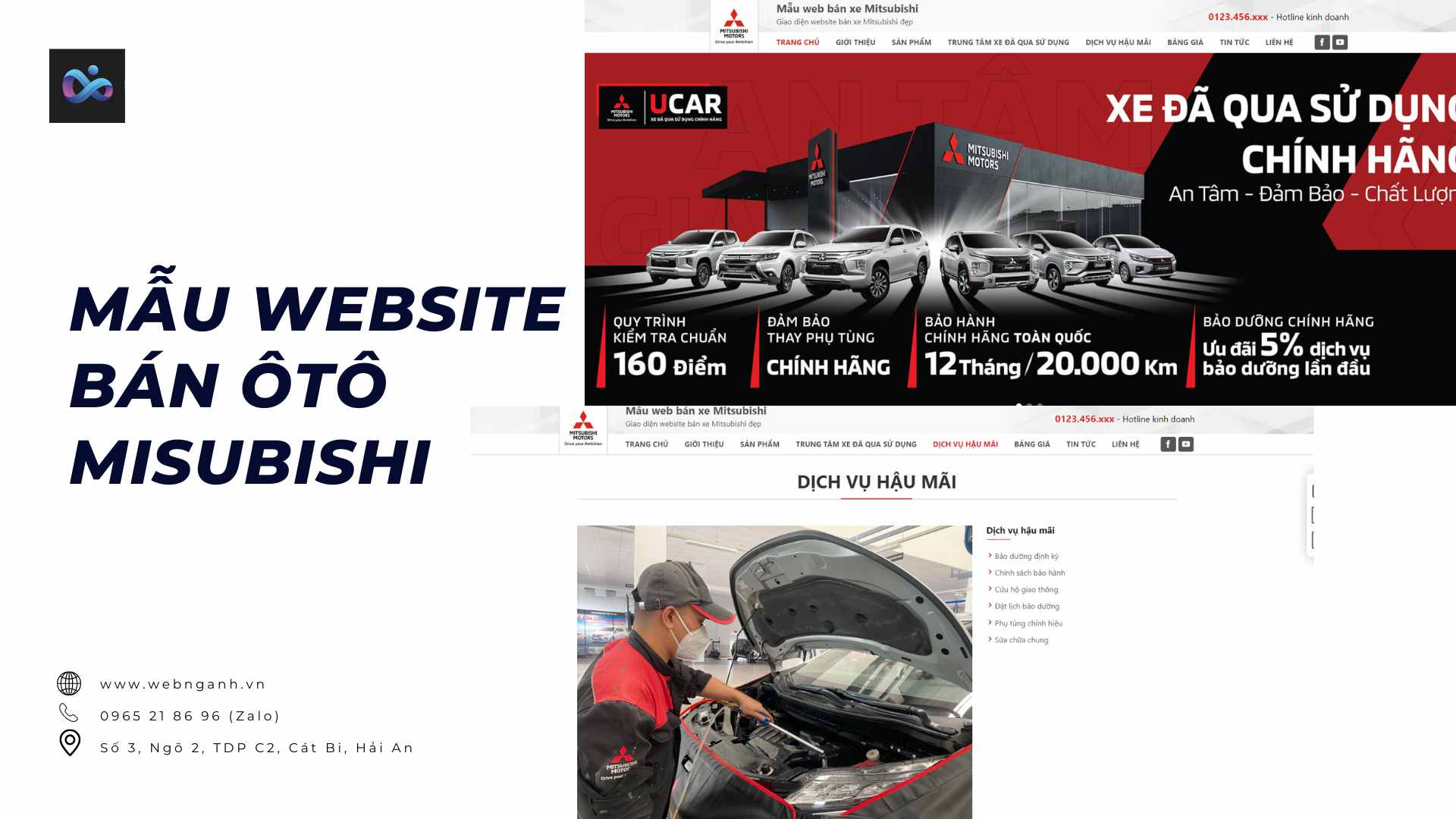 Mẫu website bán ôtô Misubishi