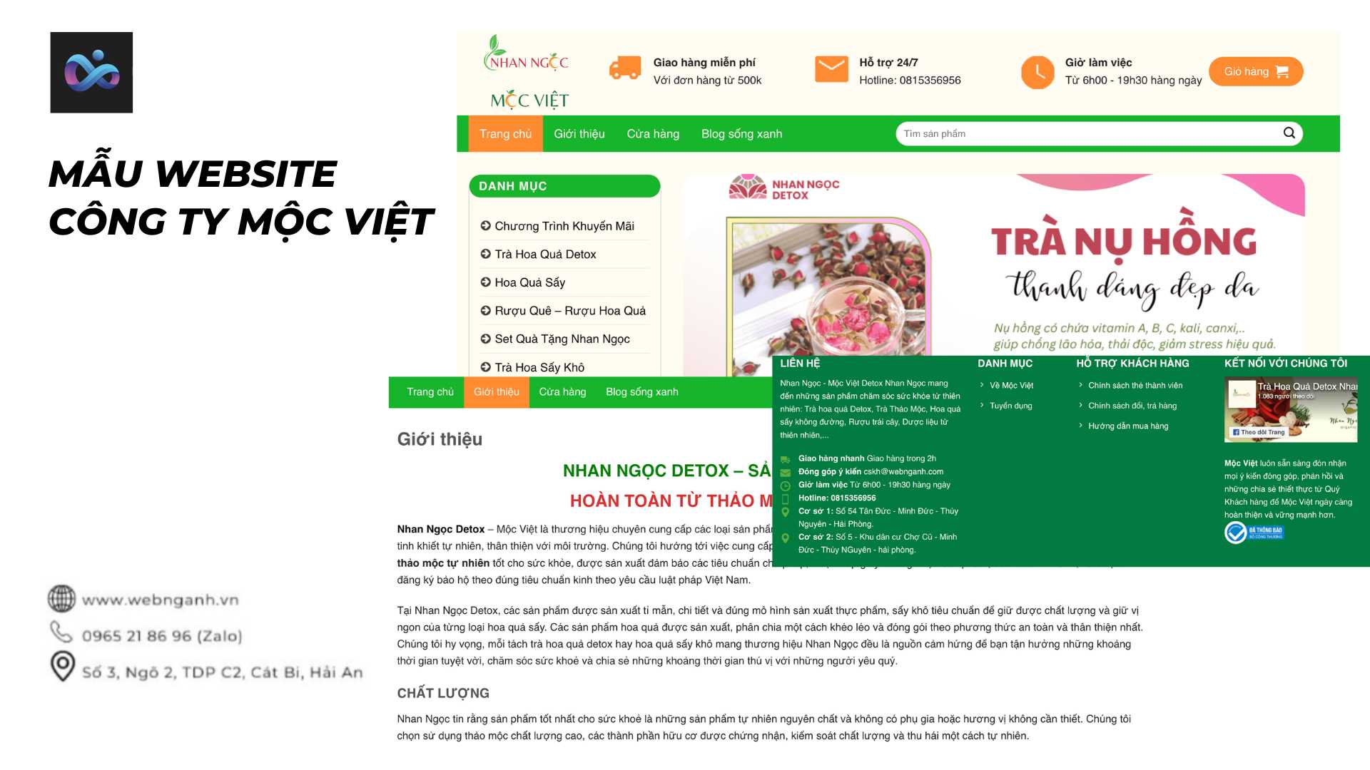 Mẫu Website công ty Mộc Việt