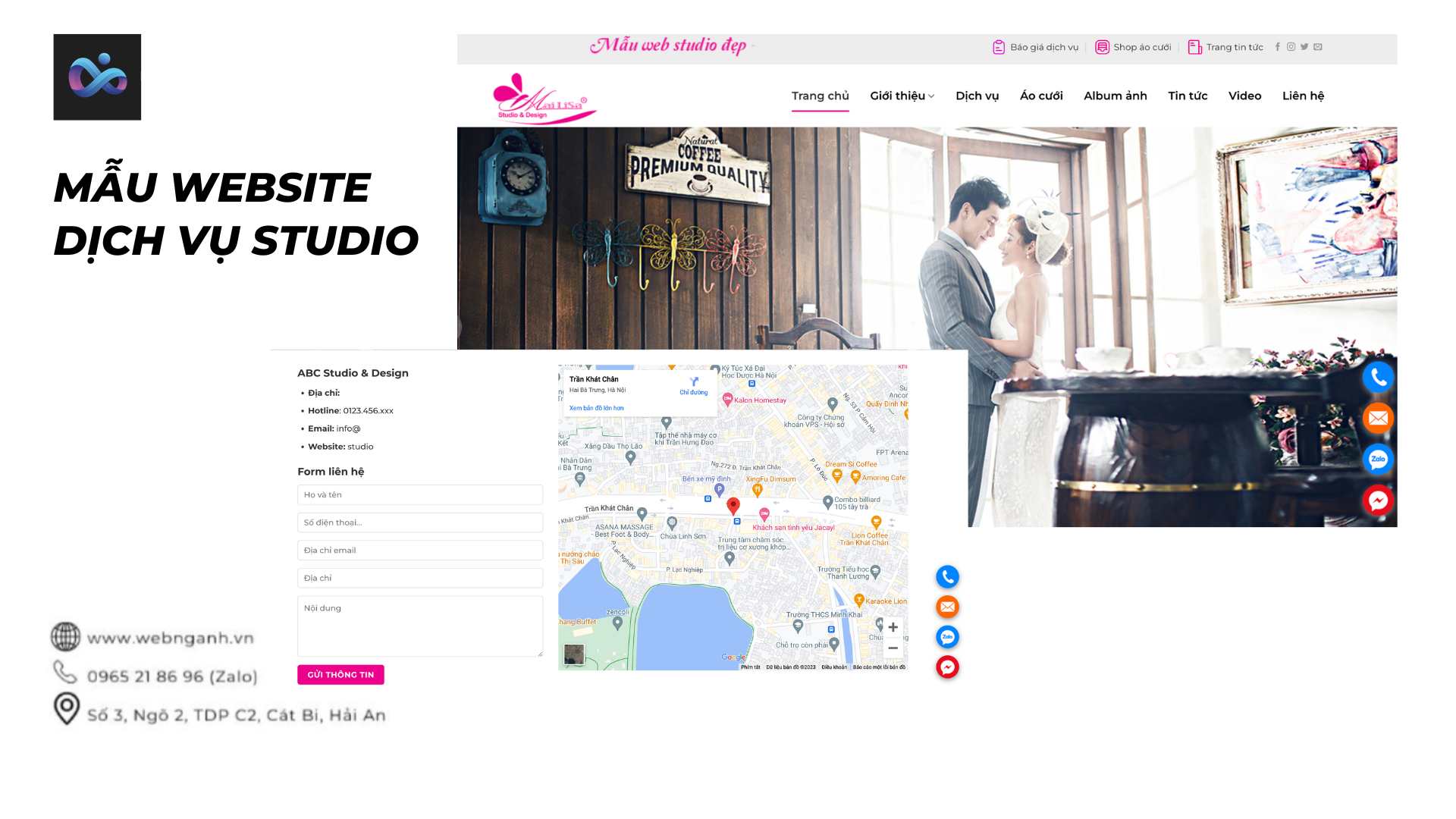 Mẫu Website dịch vụ studio