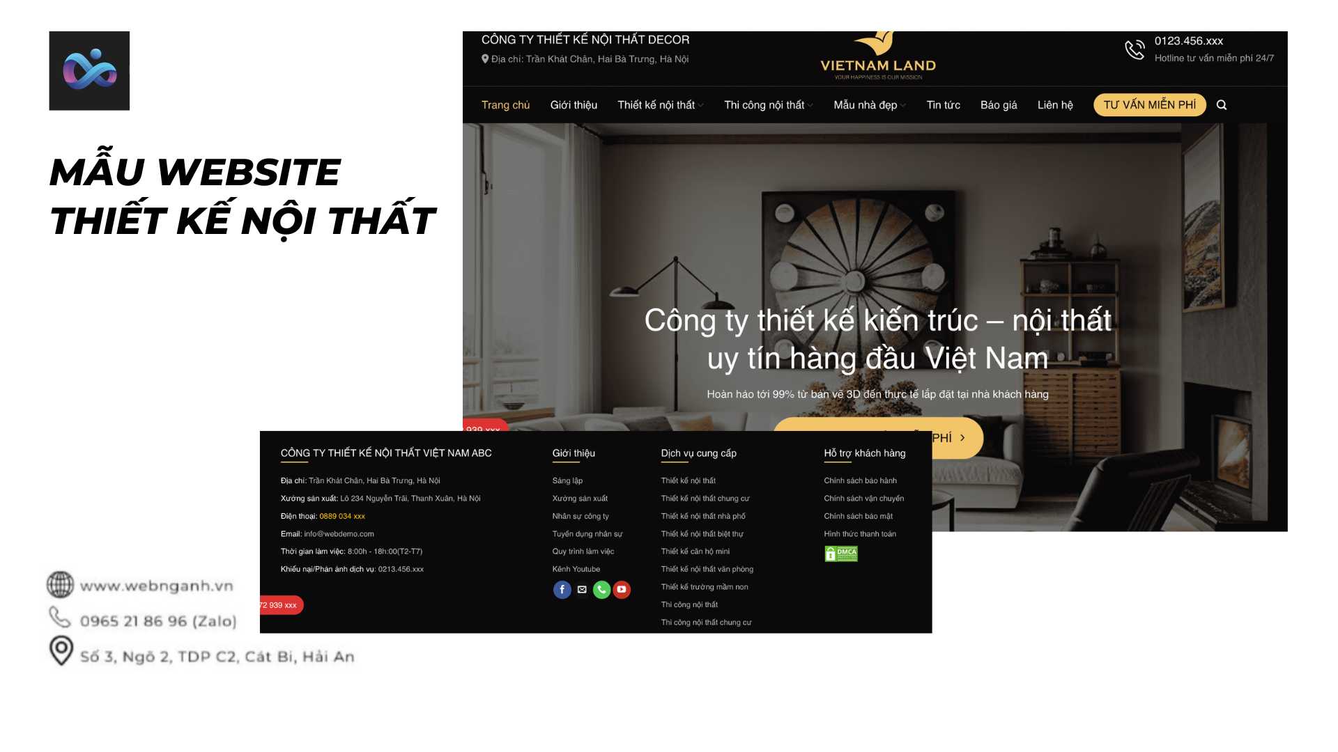 Mẫu Website công ty thiết kế nội thất