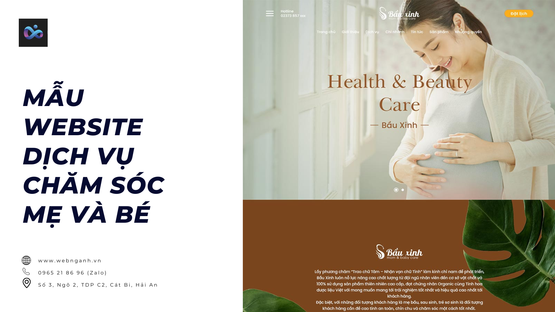 Mẫu website dịch vụ chăm sóc mẹ và bé