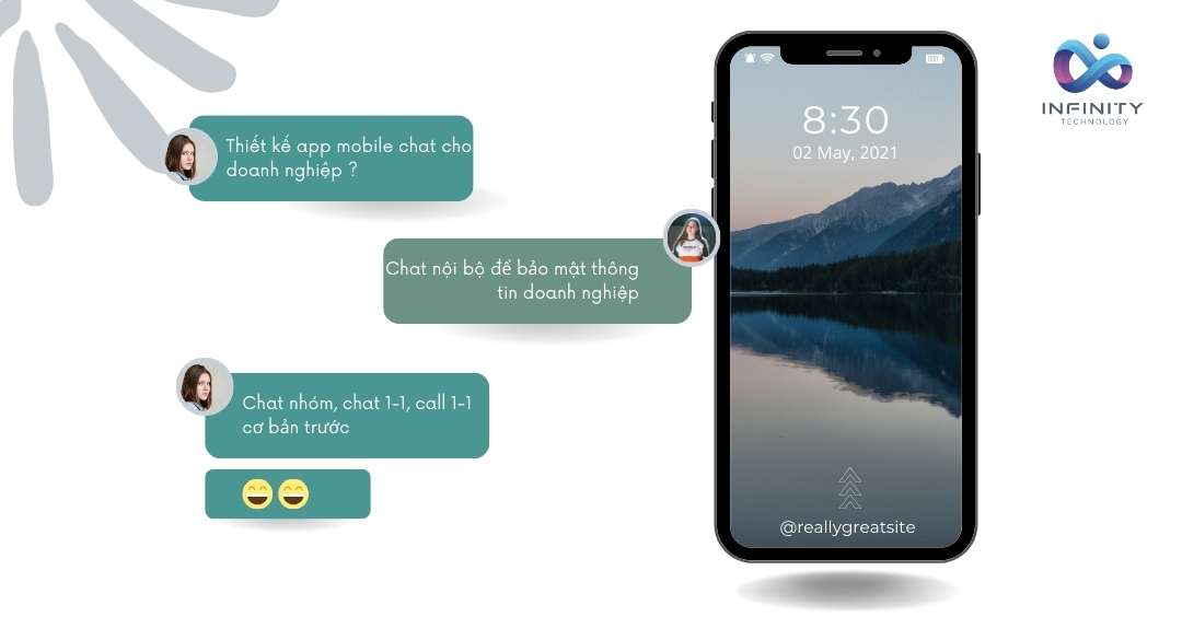 Thiết kế App Mobile Chat nội bộ cho doanh nghiệp